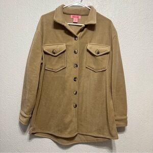 Coco & Shay tan fleece shacket size L